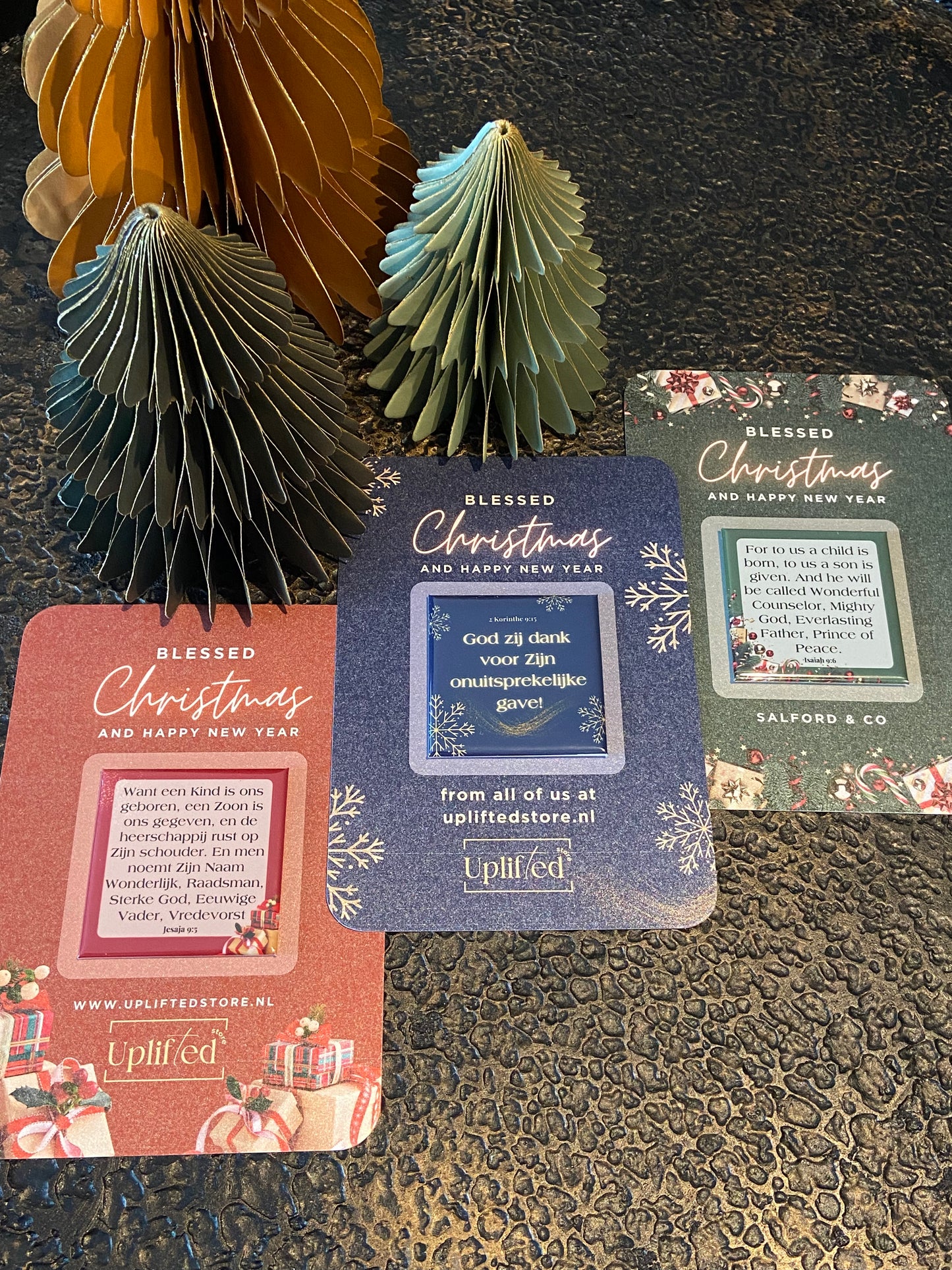 🎄Corporate Christmas Card with Scripture Magnet - Customizable (3 variants)