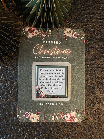🎄Corporate Christmas Card with Scripture Magnet - Customizable (3 variants)