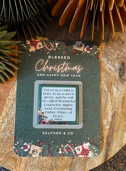 🎄Corporate Christmas Card with Scripture Magnet - Customizable (3 variants)
