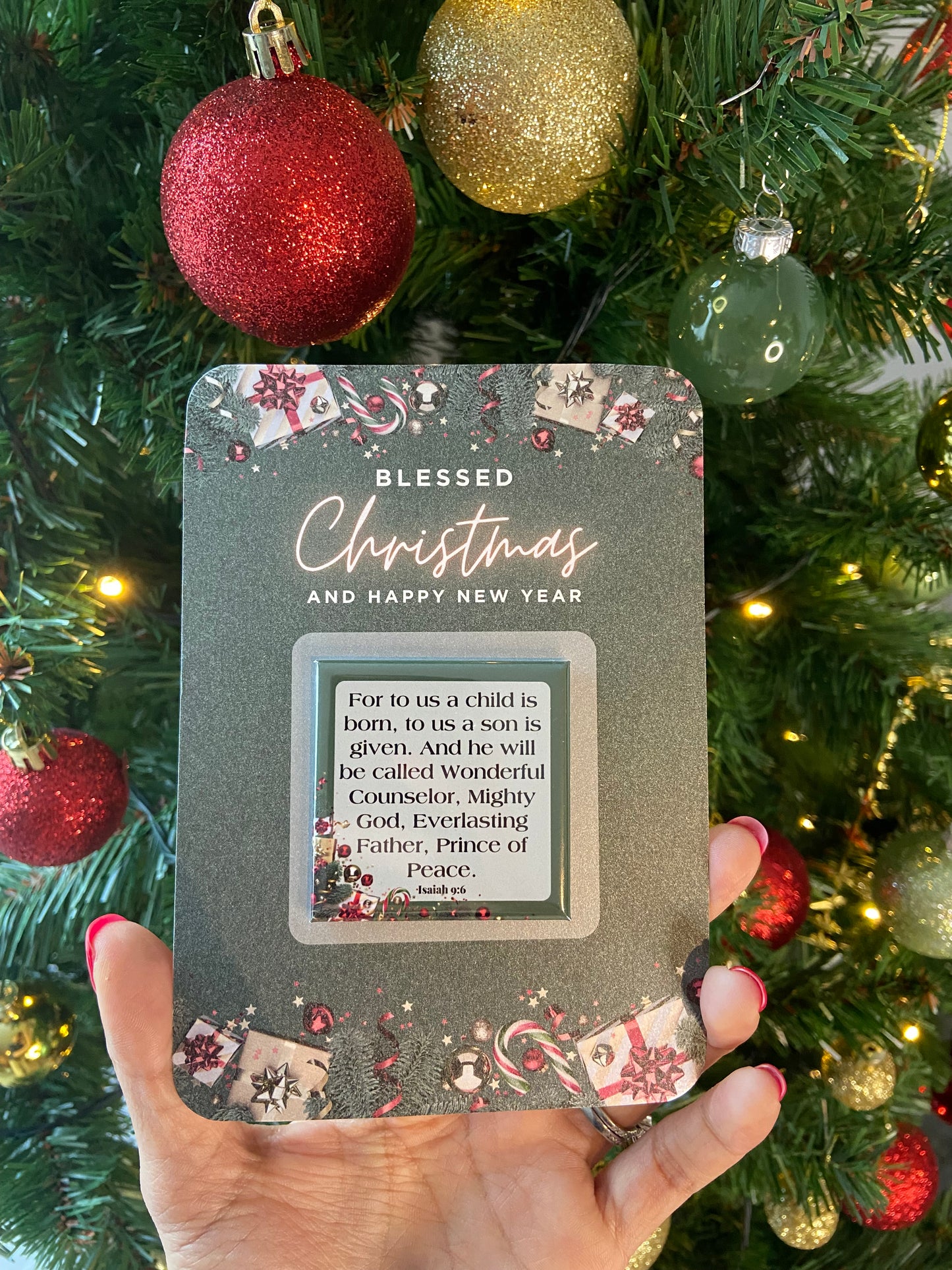 🎄Christmas Card with Magnet | Scripture or Custom Photo (5 designs)