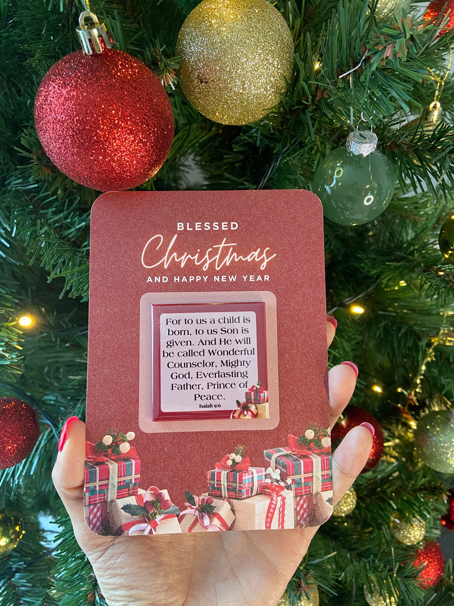 🎄Christmas Card with Magnet | Scripture or Custom Photo (5 designs)