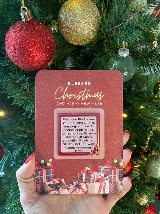 🎄Christmas Card with Magnet | Scripture or Custom Photo (5 designs) - Gift of Grace (Red)