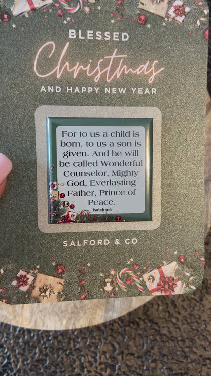 🎄Corporate Christmas Card with Scripture Magnet - Customizable (3 variants)